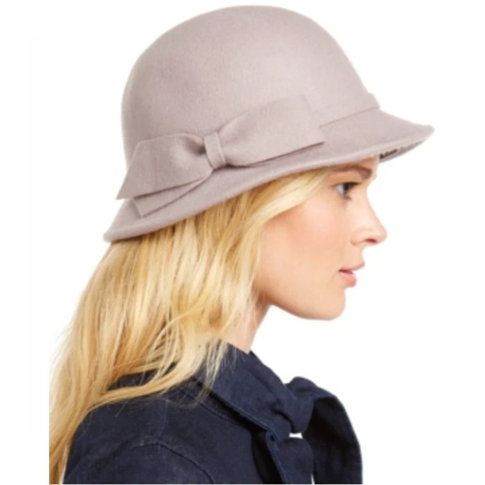INC International Concepts Womens Cloche Hat Gray Bow One Size A001211